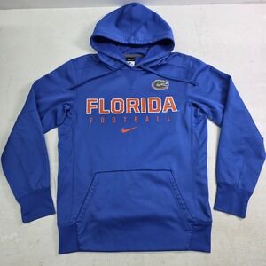 Nike Therma-Fit Florida Gators Football‎ NCAA Blue Hoodie Pullover Logo Men's S